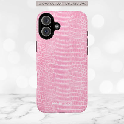 Luxe Leather in Pink - iPhone Case