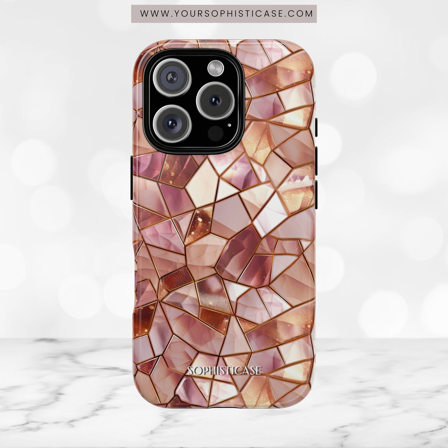 Rose' Runway in Champagne Mosaic - Tough Phone Case