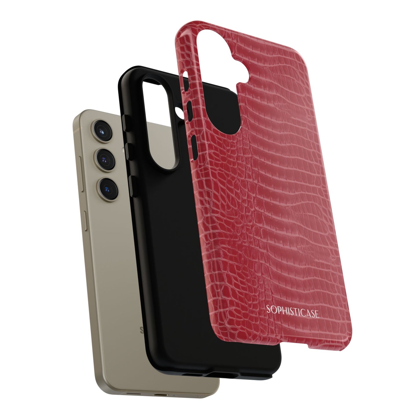Luxe Leather in Cherry Red - iPhone Case, Samsung Galaxy Case, Google Pixel Case