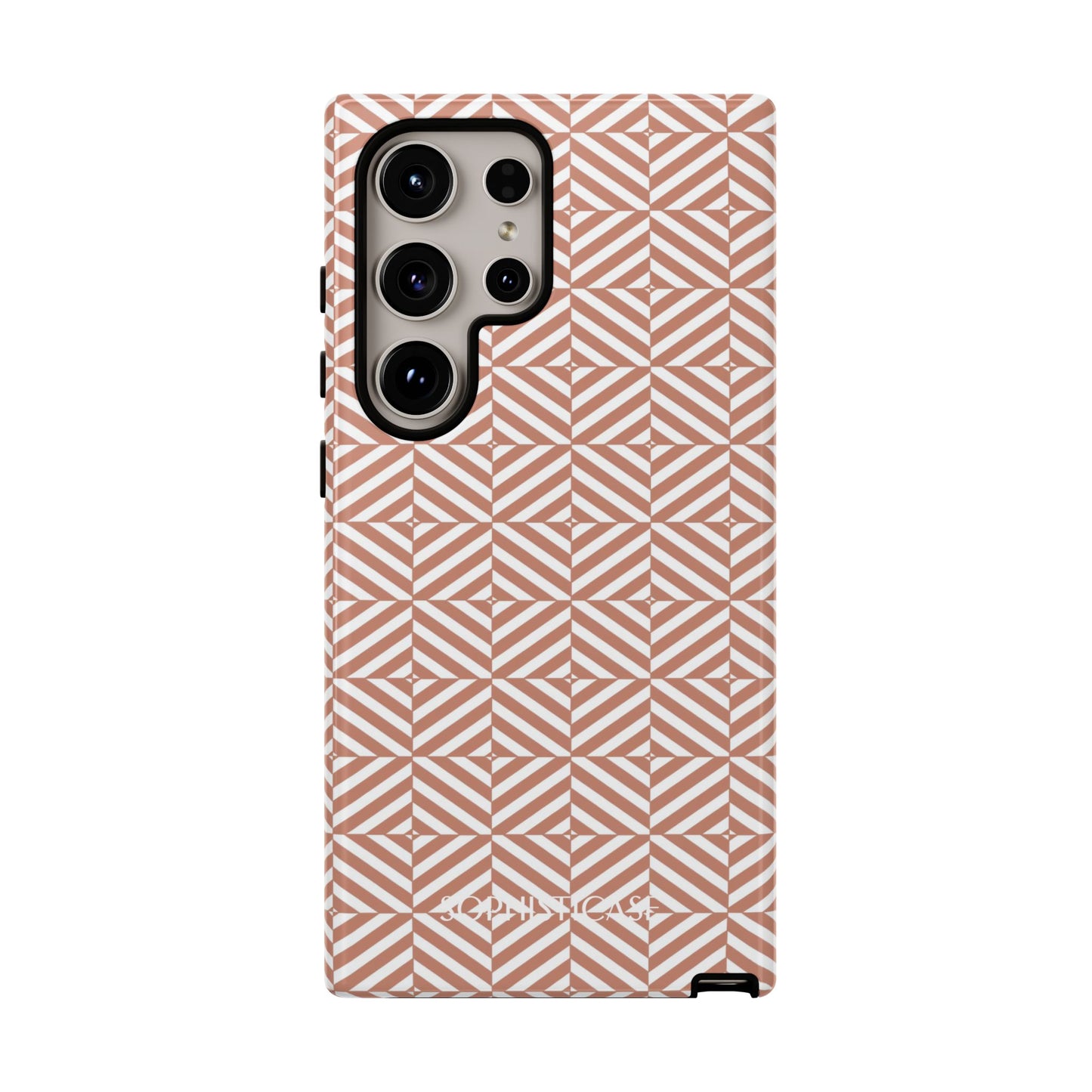 Illusions in Light Brown - Dual Layer Shockproof Phone Case for iPhone, Google Pixel and Samsung Galaxy