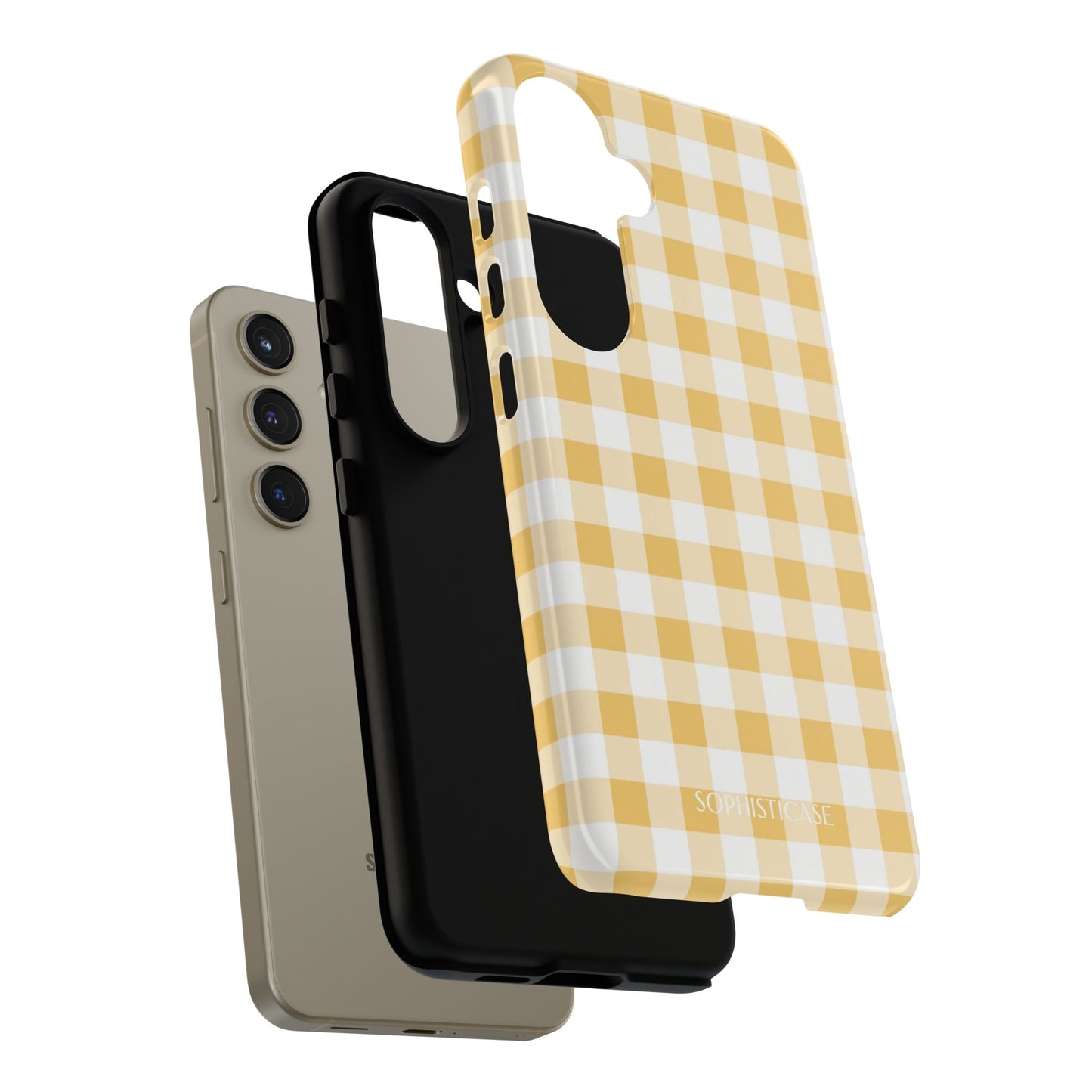 Gingham in Yellow - iPhone Case, Samsung Galaxy Case, Google Pixel Case