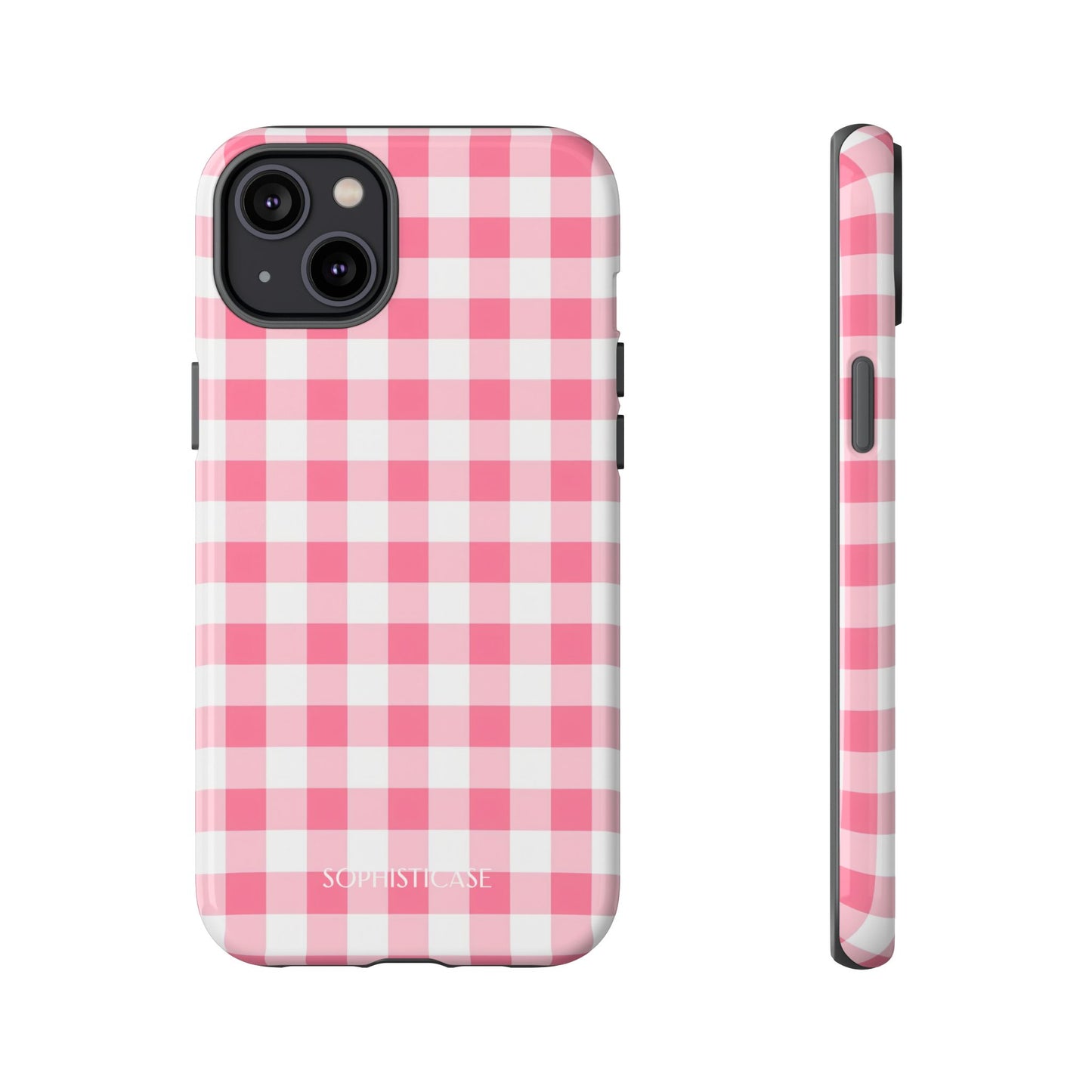 Gingham in Salmon - Tough Phone Case