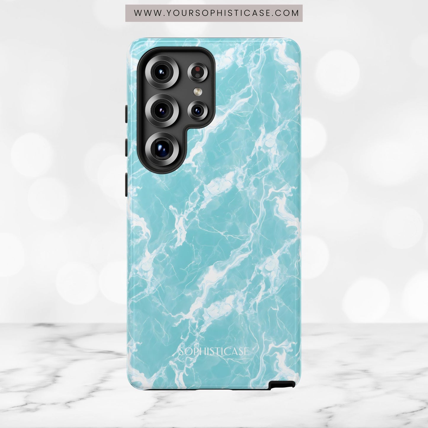 Marble Crush in Aqua - Tough Phone Case