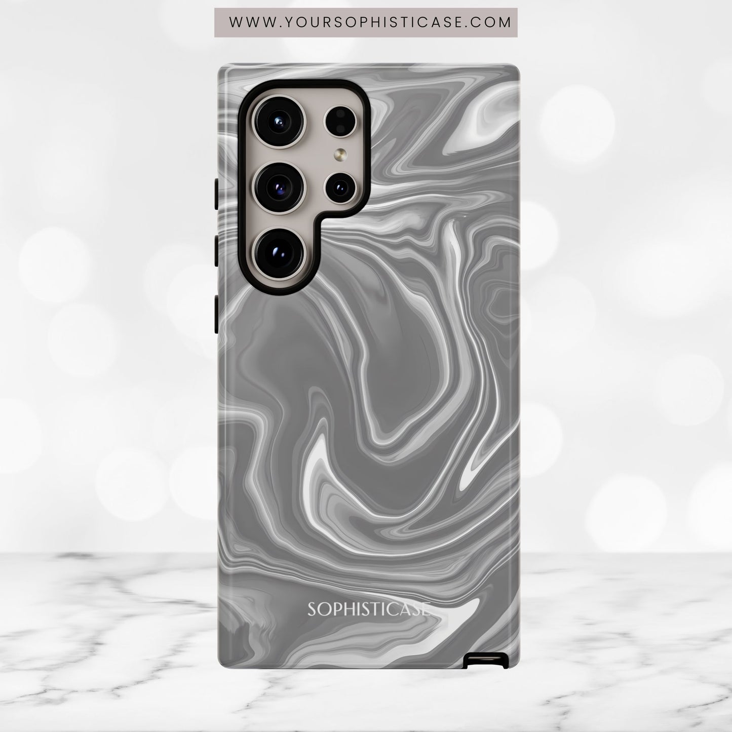 Liquid Dreams in Charcoal - Tough Phone Case