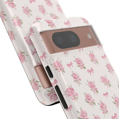 The Sweetest Thing in Coquette Roses and Bows - iPhone Case, Samsung Galaxy Case, Google Pixel Case