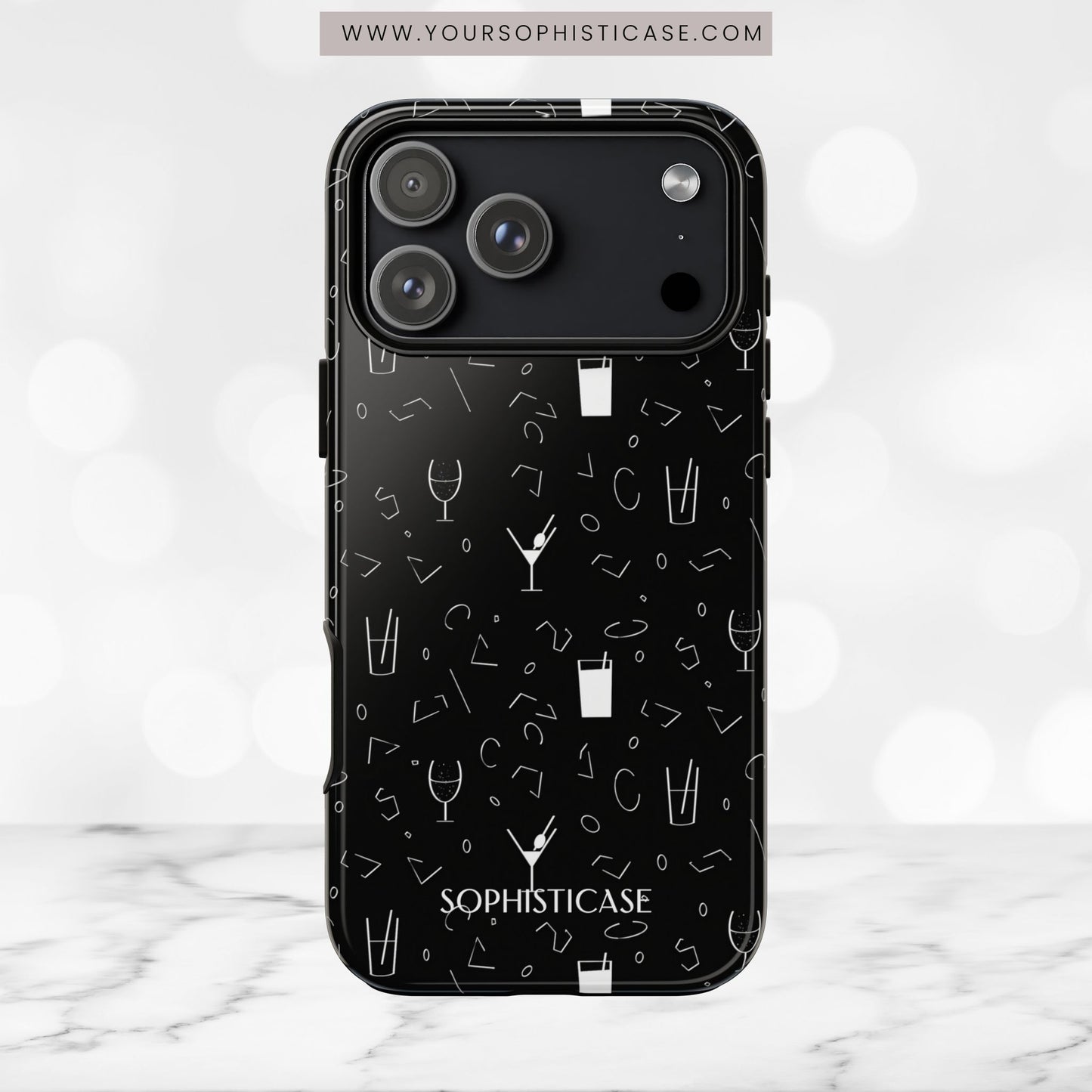 Cocktail Hour in Black - iPhone Case