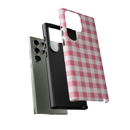 Gingham in Salmon - Tough Phone Case for Samsung Galaxy