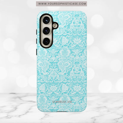 Luxe Lace in Aqua - Tough Phone Case