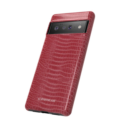 Luxe Leather in Cherry Red - iPhone Case, Samsung Galaxy Case, Google Pixel Case