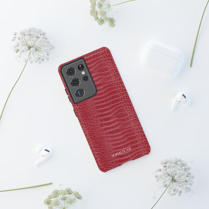 Luxe Leather in Cherry Red - iPhone Case, Samsung Galaxy Case, Google Pixel Case