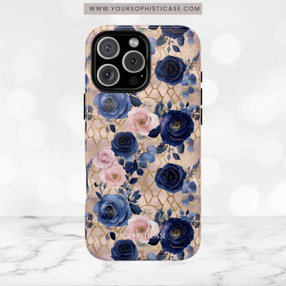 Royal Floral in Navy Blush - Tough Phone Case