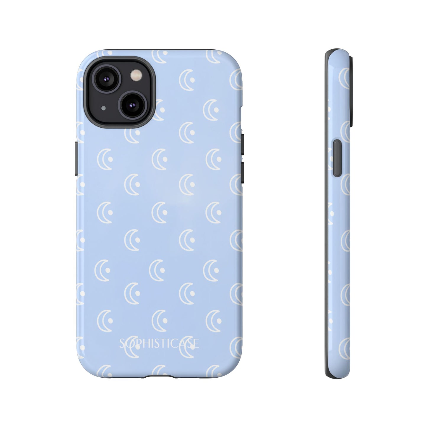 Moon Phase in Baby Blue - Tough Phone Case for iPhone