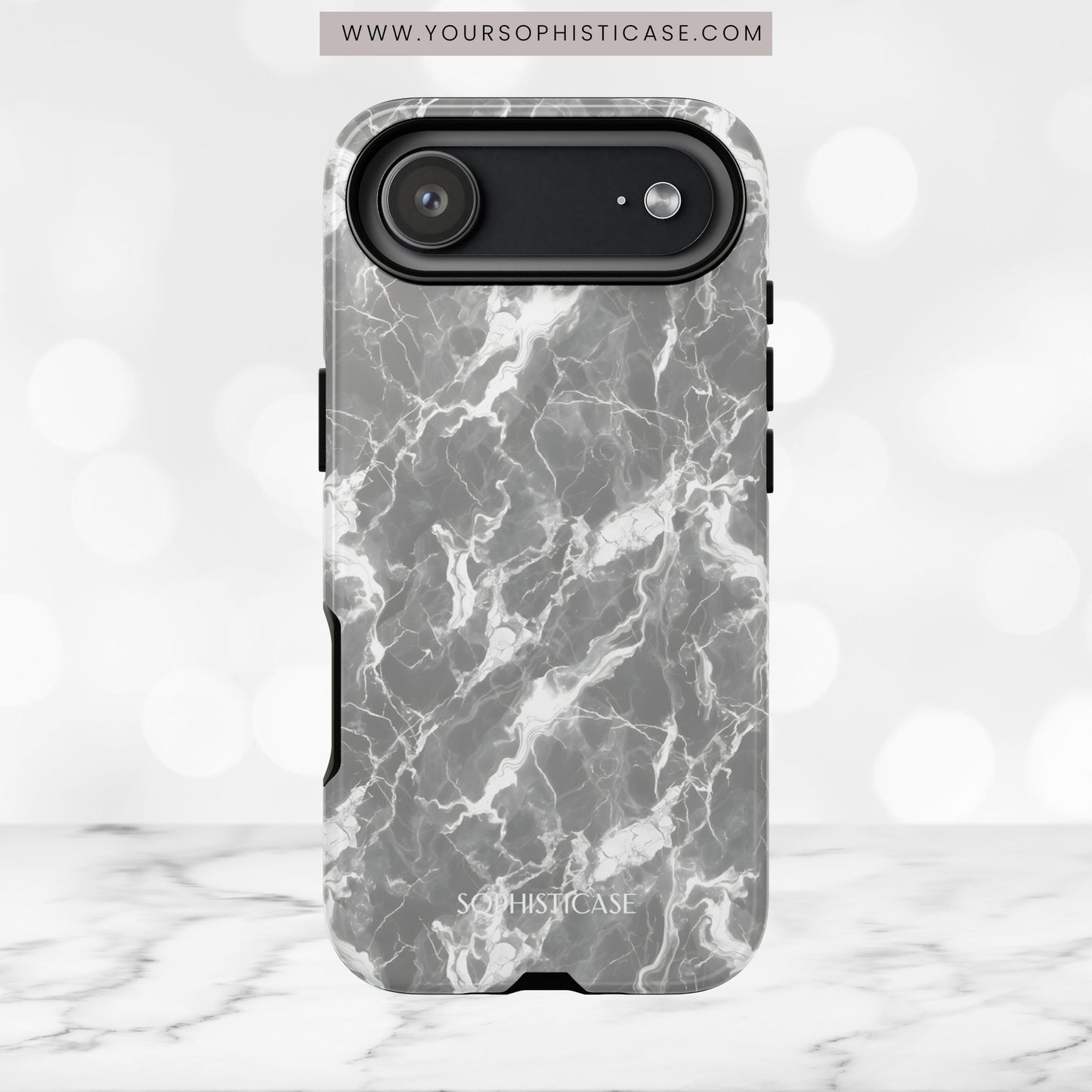 Marble Crush in Charcoal Grey - iPhone Case, Samsung Galaxy Case, Google Pixel Case