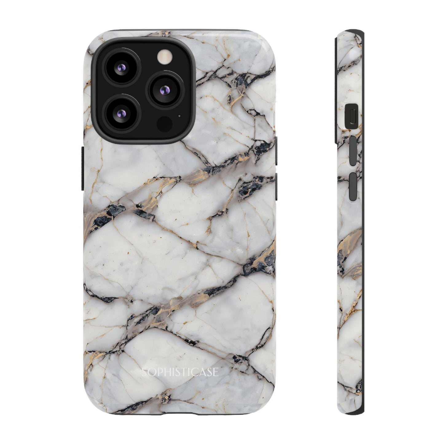 Marble Opulence in Cracked Beige - iPhone Case, Samsung Galaxy Case, Google Pixel Case
