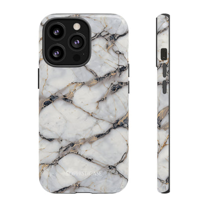 Marble Opulence in Cracked Beige - iPhone Case, Samsung Galaxy Case, Google Pixel Case