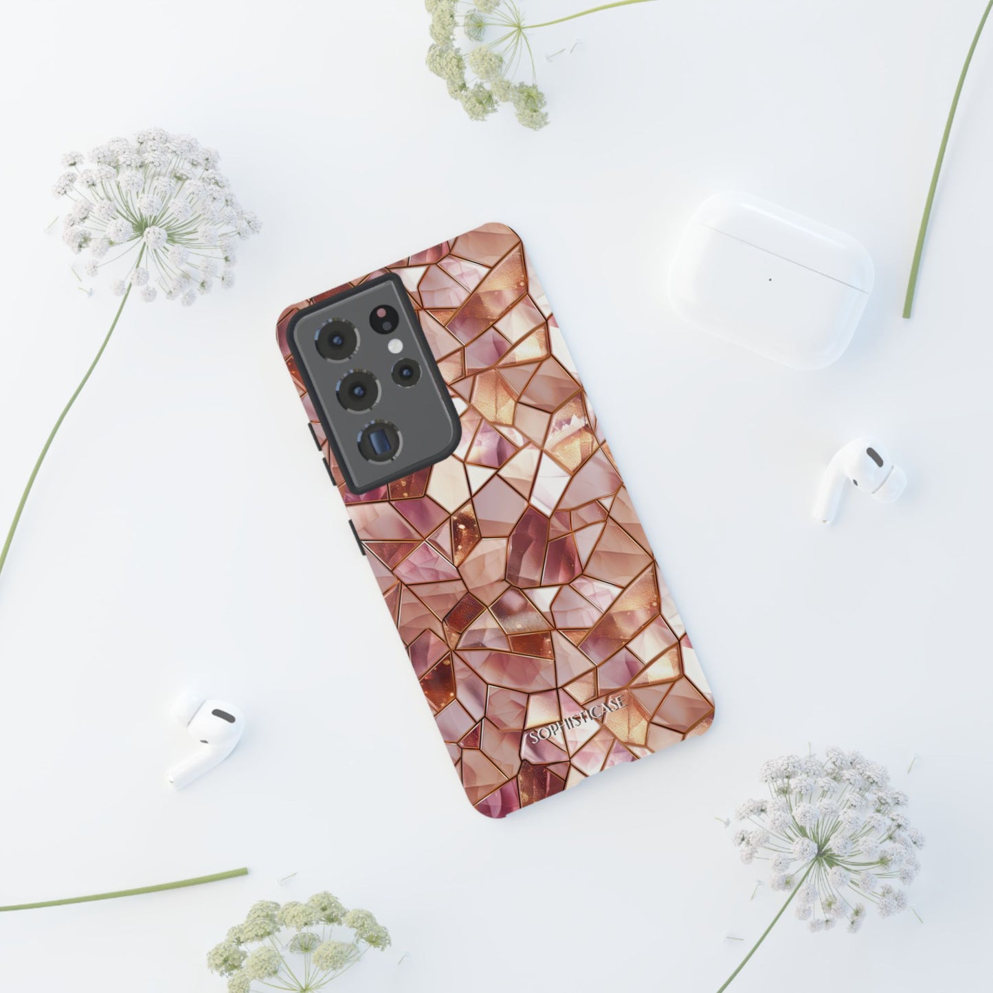 Rose' Runway in Champagne Mosaic - Tough Phone Case