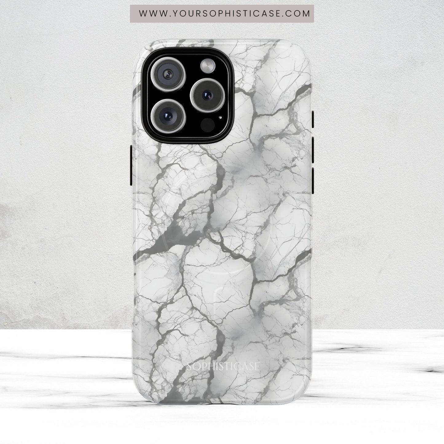 Marble Opulence in Charcoal Grey - Magsafe Case
