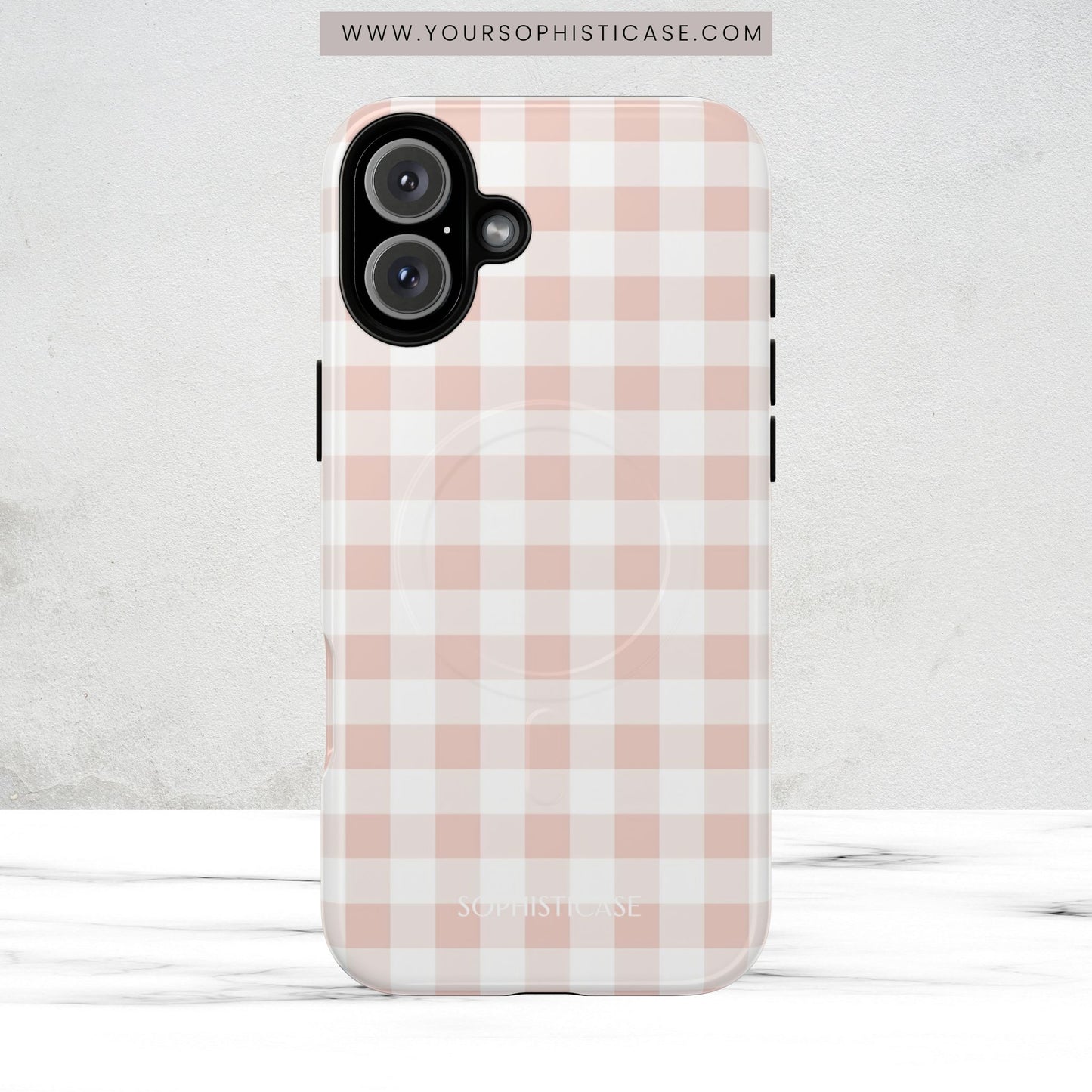 Gingham in Neutral Beige - Magsafe Case