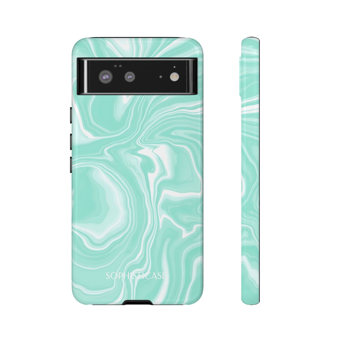 Liquid Dreams in Green - Drop Proof Phone Case for Google Pixel