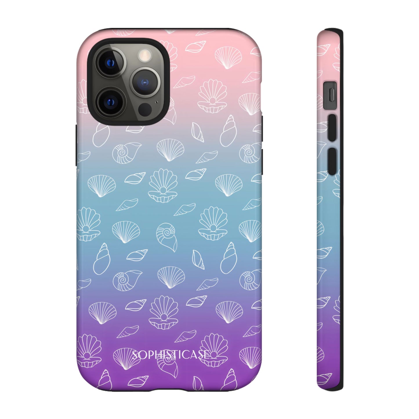 Seashell Society in Pink Blue & Purple Sunset - iPhone Case