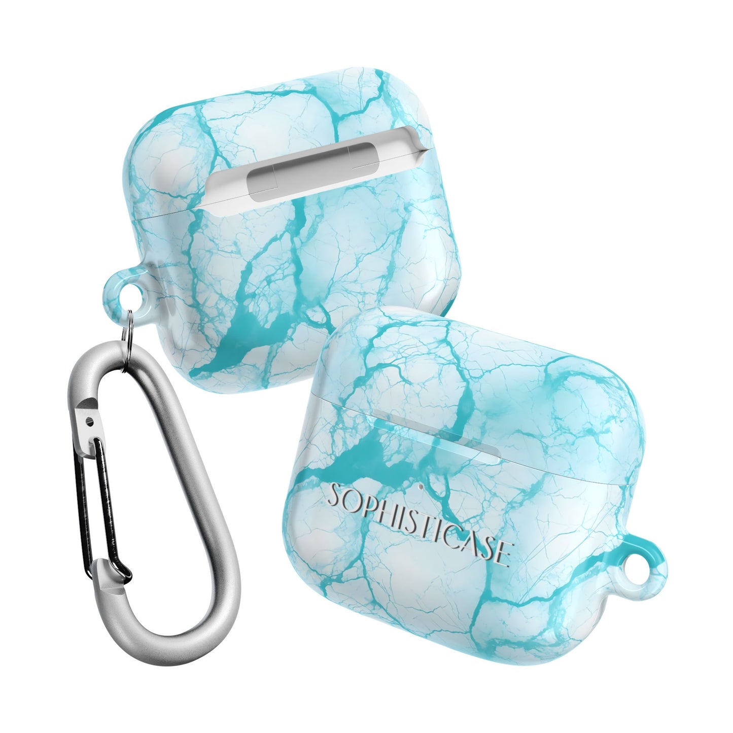 AirPod Cases - Marble Opulence in Aqua