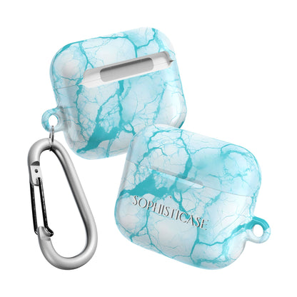 AirPod Cases - Marble Opulence in Aqua