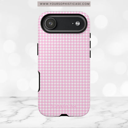 Houndstooth in Pink - iPhone Case, Samsung Galaxy Case, Google Pixel Case