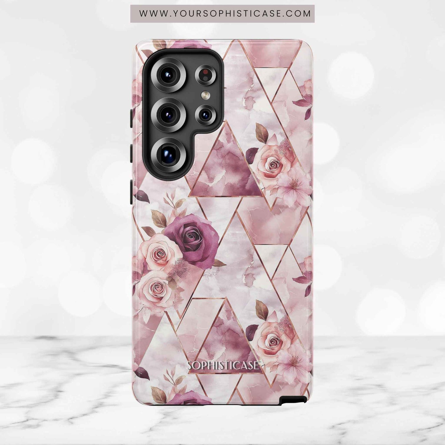 Royal Floral in Plum Chevron - Tough Phone Case