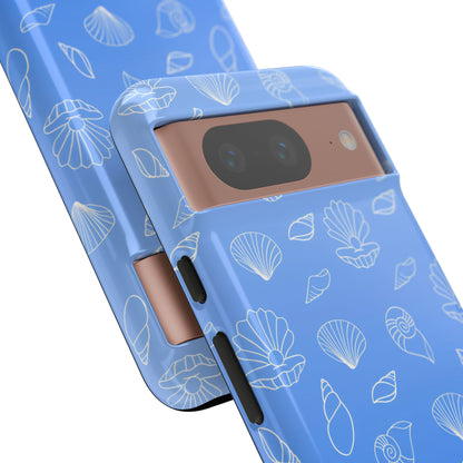 Seashell Society in Ocean Blue - iPhone Case, Samsung Galaxy Case, Google Pixel Case