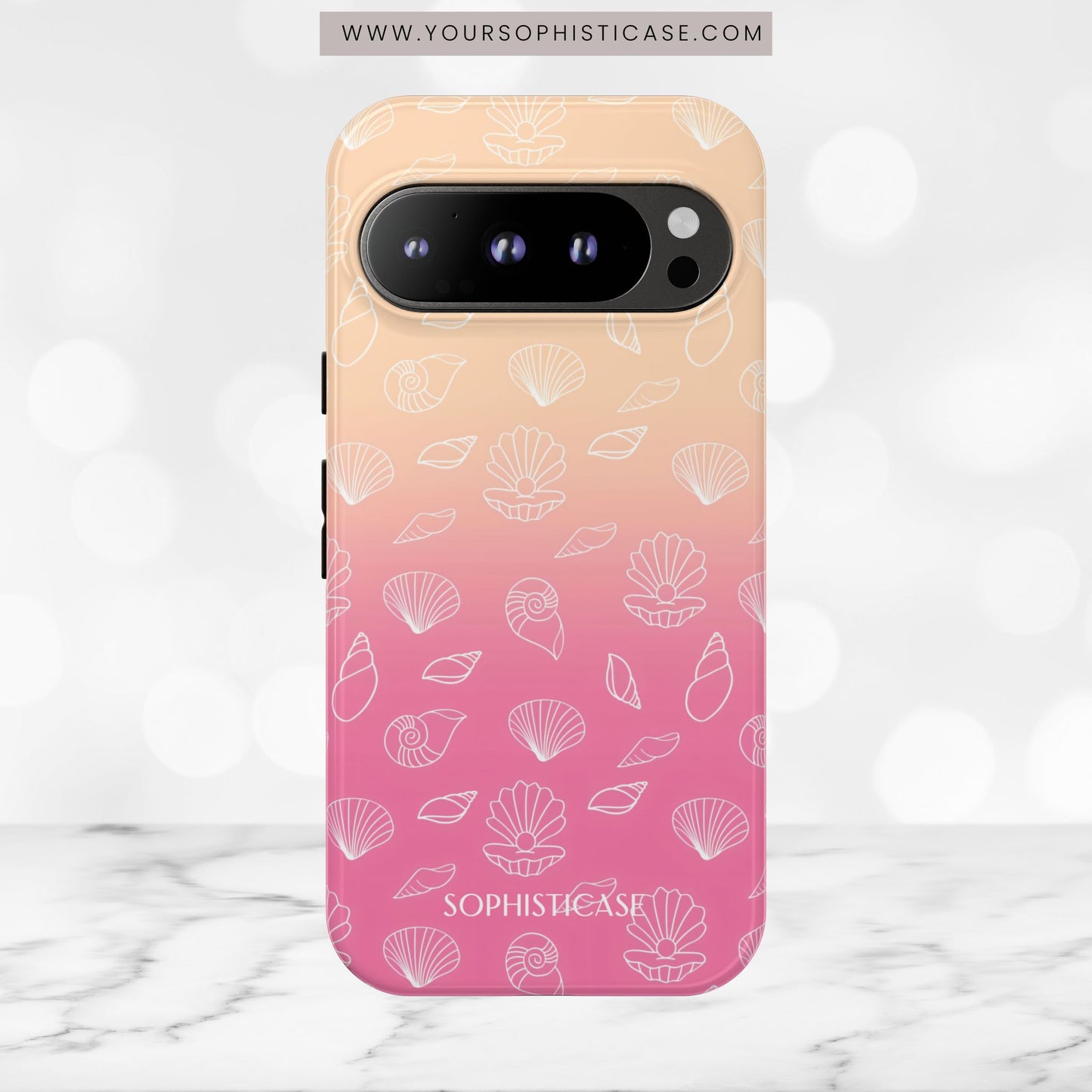 Seashell Society in Sandy Pink Sunset - iPhone Case, Samsung Galaxy Case, Google Pixel Case