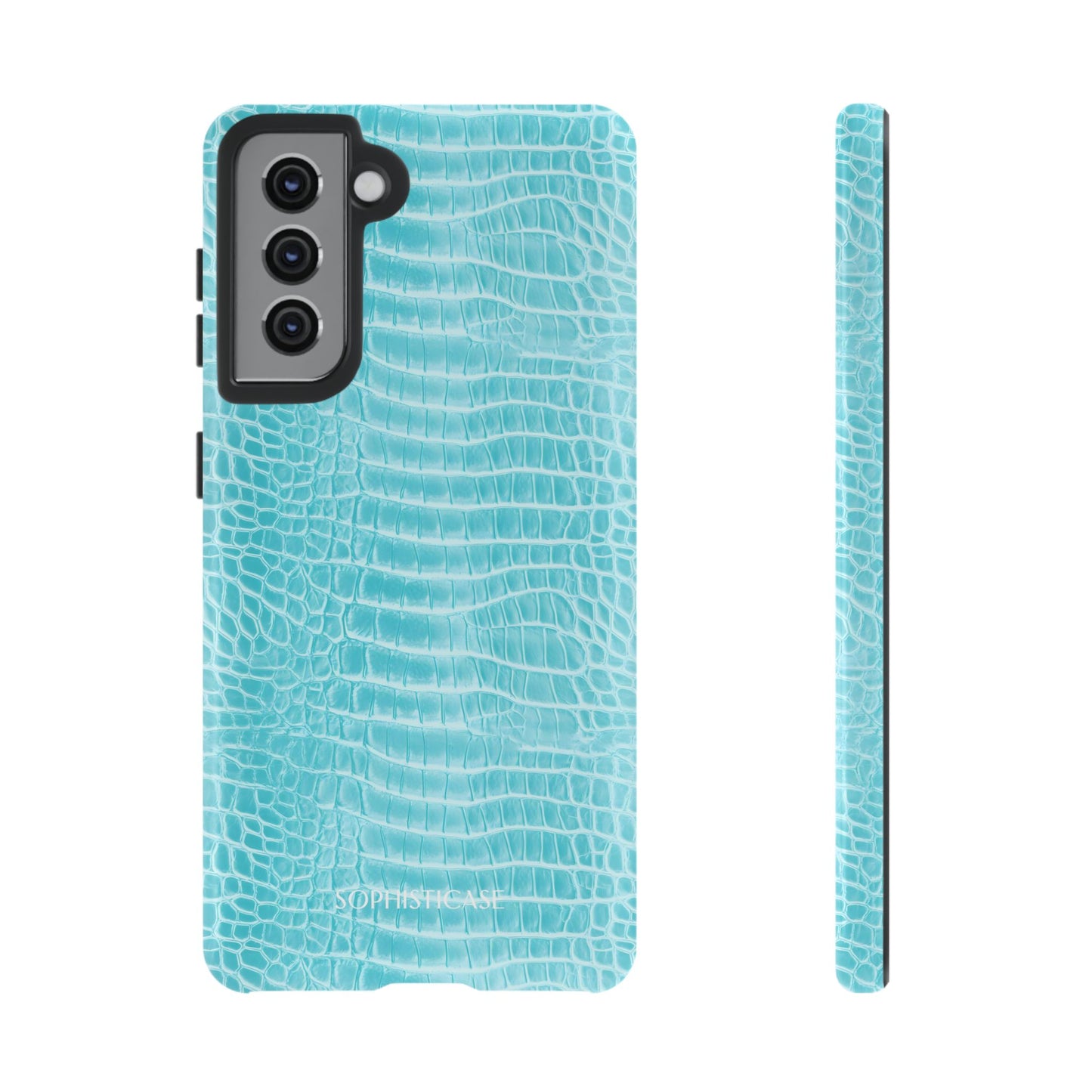 Luxe Leather in Aqua - Tough Phone Case