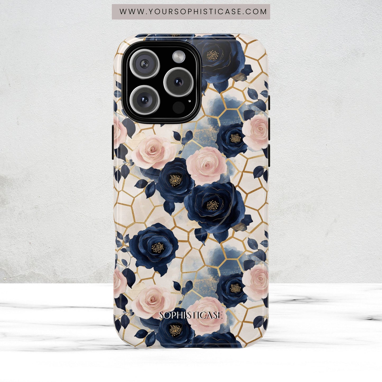 Royal Floral in Navy Hive - iPhone Magsafe Case