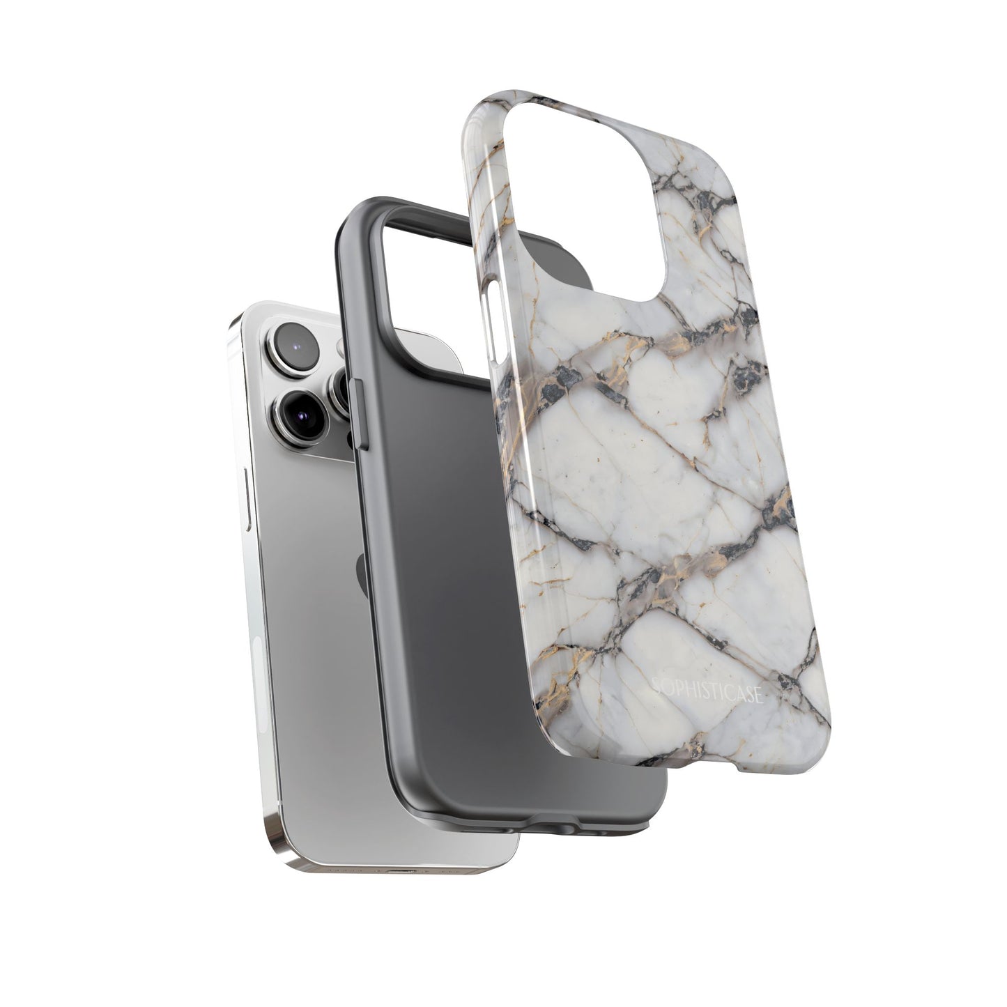Marble Opulence in Cracked Beige - iPhone Case, Samsung Galaxy Case, Google Pixel Case