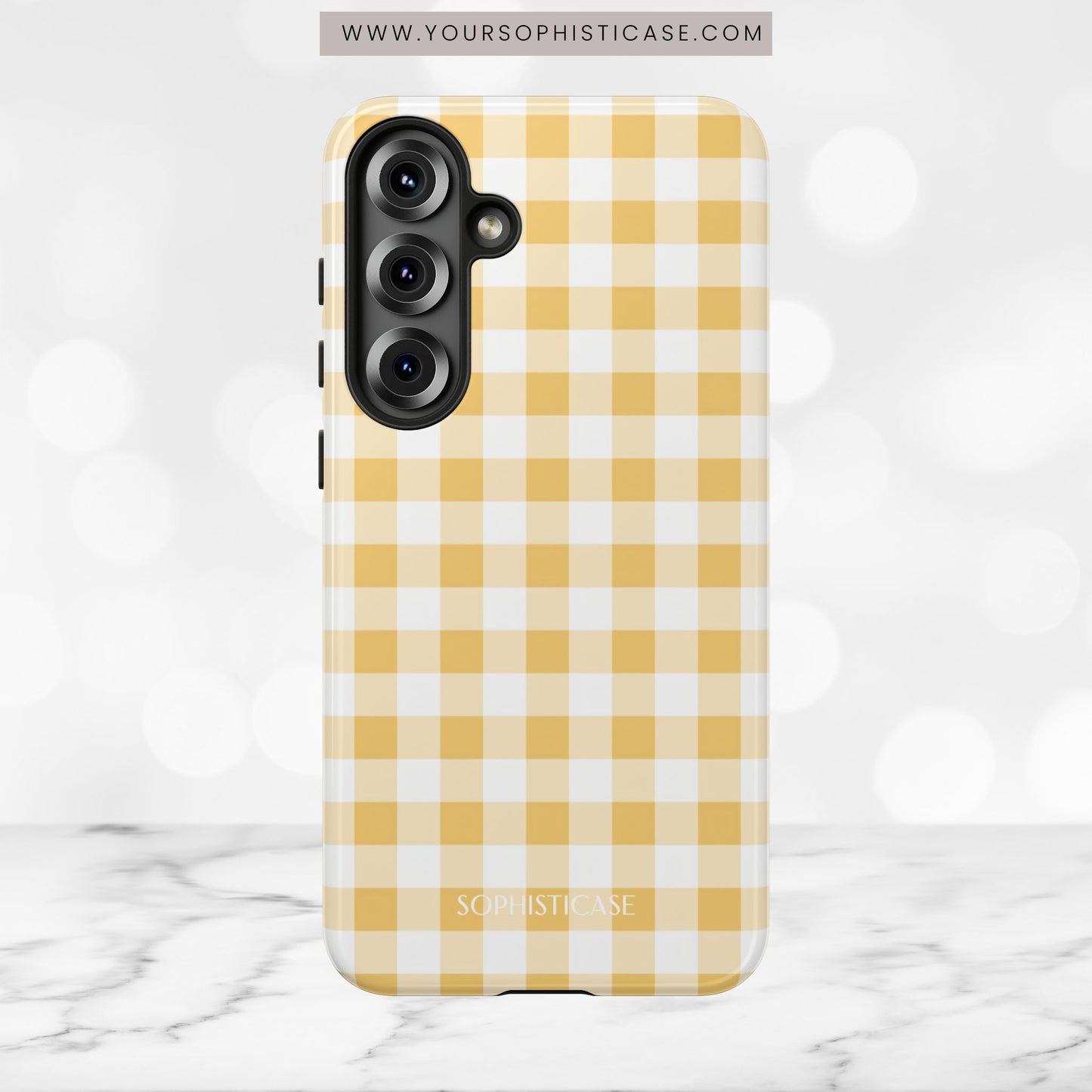 Gingham in Yellow - iPhone Case, Samsung Galaxy Case, Google Pixel Case