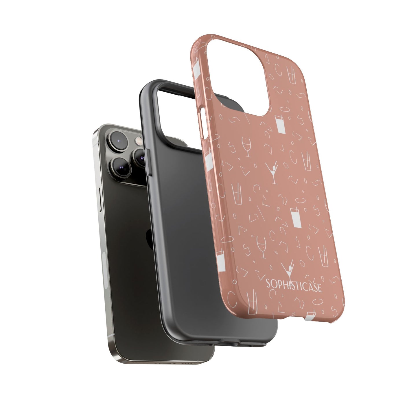 Cocktail Hour in Brown - Drop Proof Phone Case for iPhone