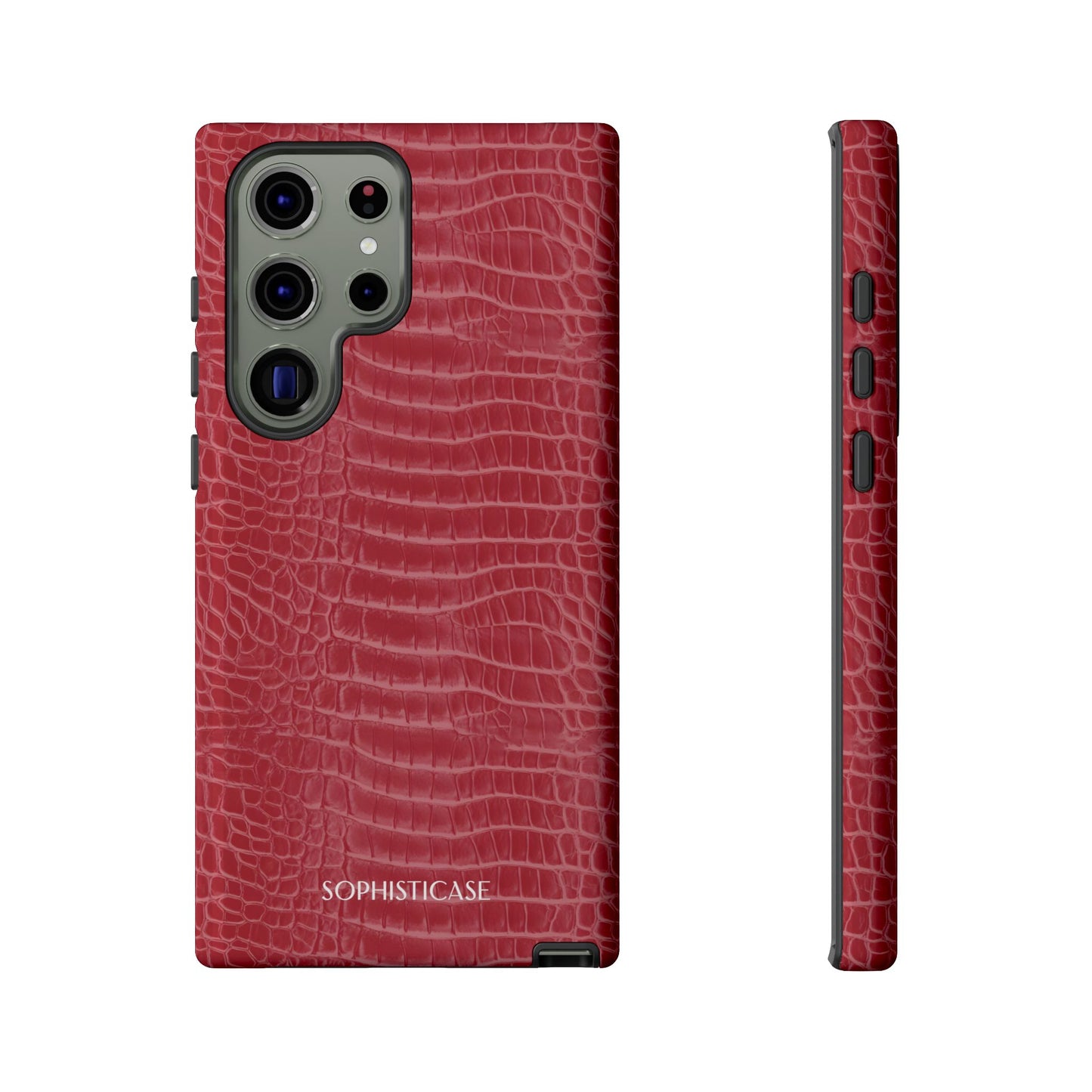 Luxe Leather in Cherry Red - iPhone Case, Samsung Galaxy Case, Google Pixel Case