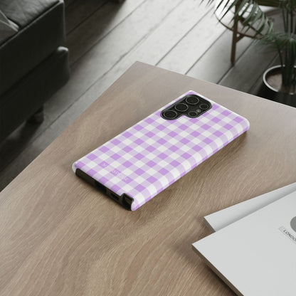 Gingham in Purple - Tough Phone Case
