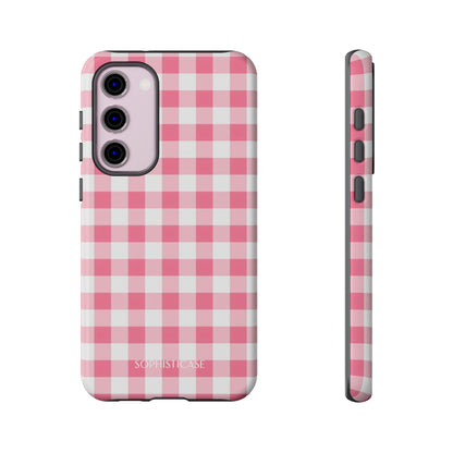 Gingham in Salmon - Tough Phone Case