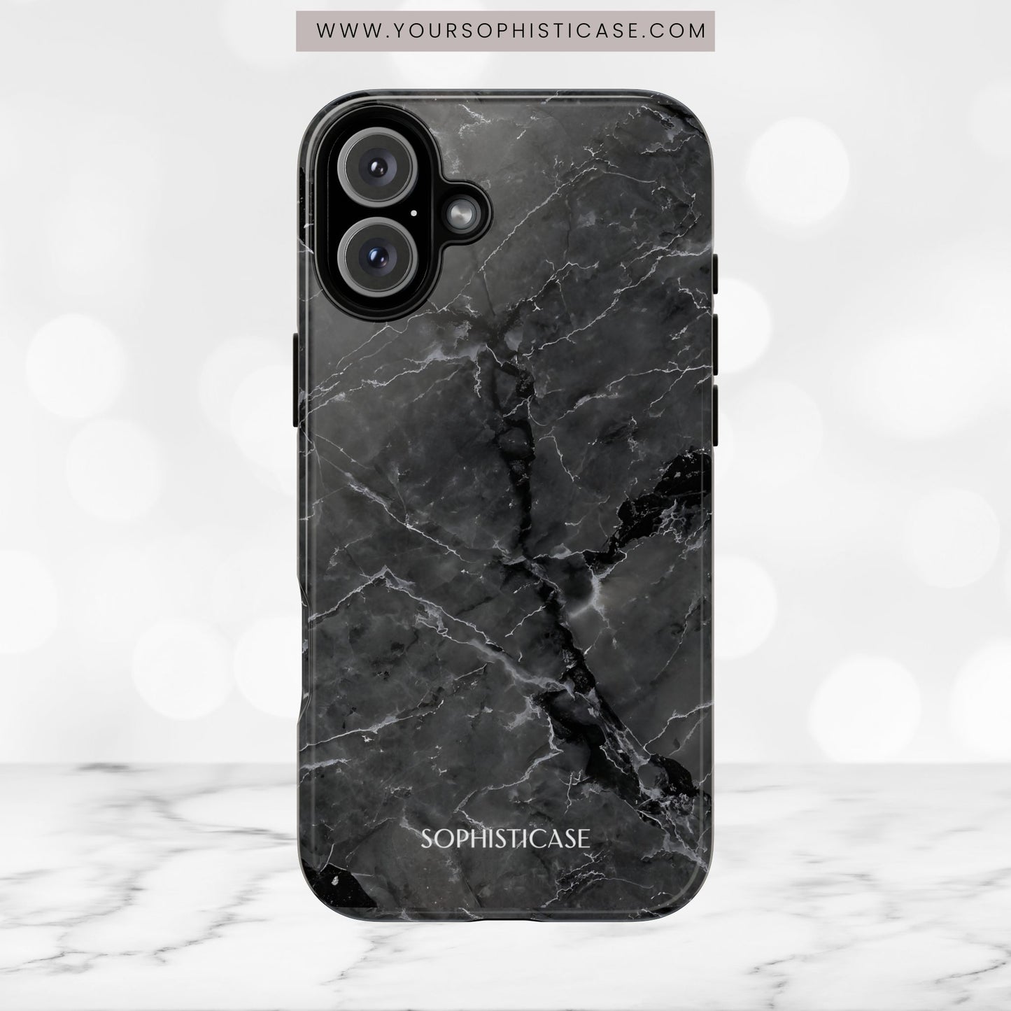 Marble Opulence in Black - iPhone Case, Samsung Galaxy Case, Google Pixel Case