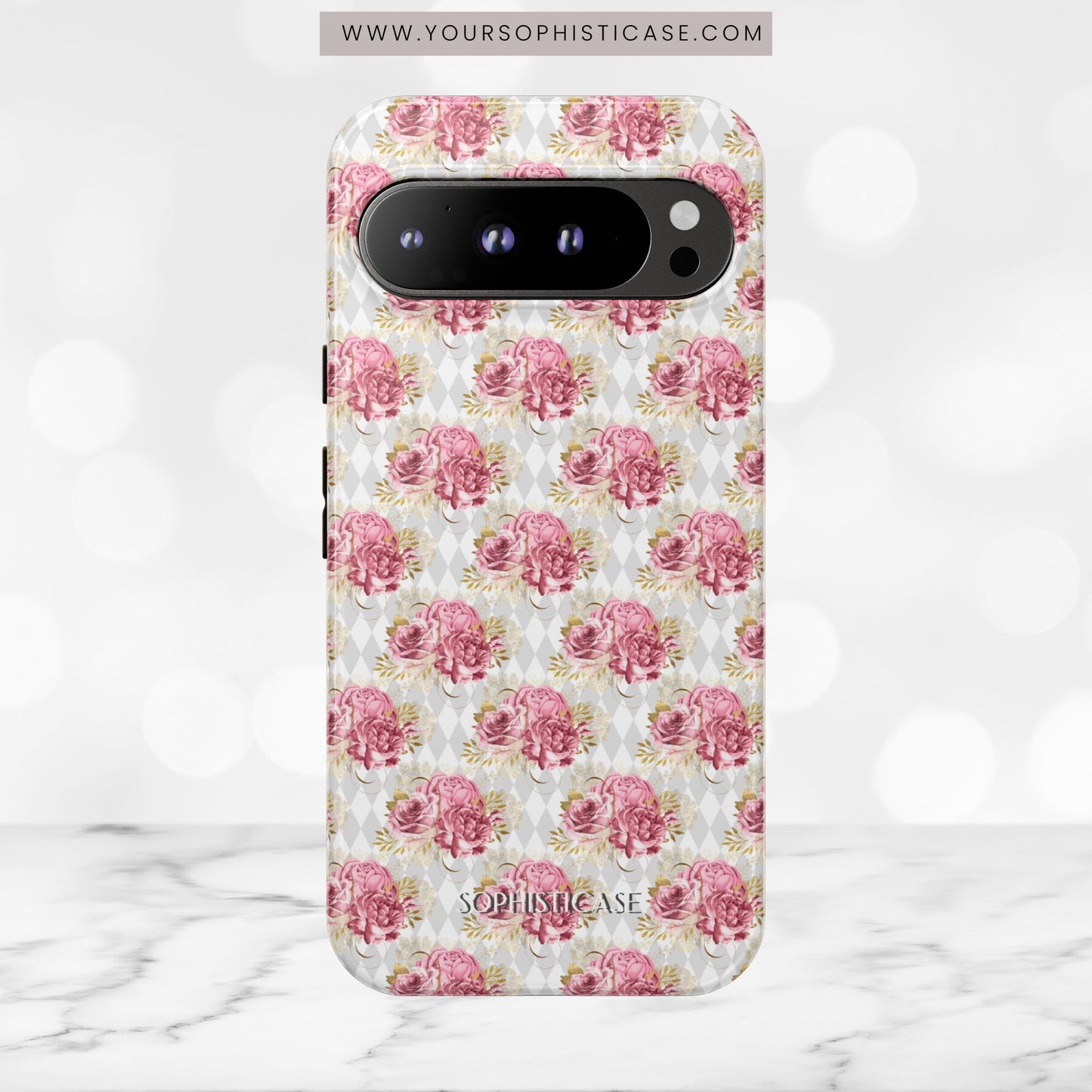 Rose Diamond Romance in Colette - Tough Phone Case