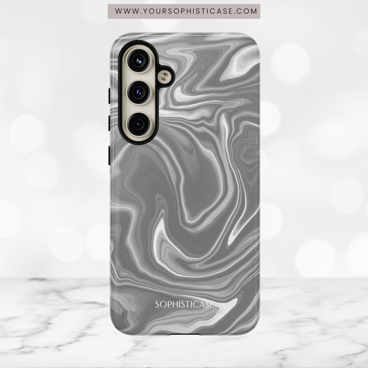 Liquid Dreams in Charcoal - Tough Phone Case