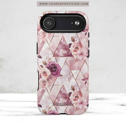 Royal Floral in Plum Chevron - iPhone Magsafe Case