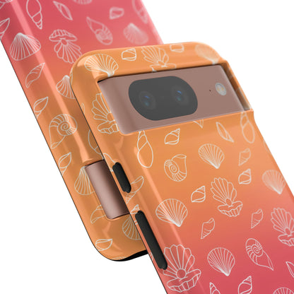 Seashell Society in Sunset Orange - iPhone Case, Samsung Galaxy Case, Google Pixel Case
