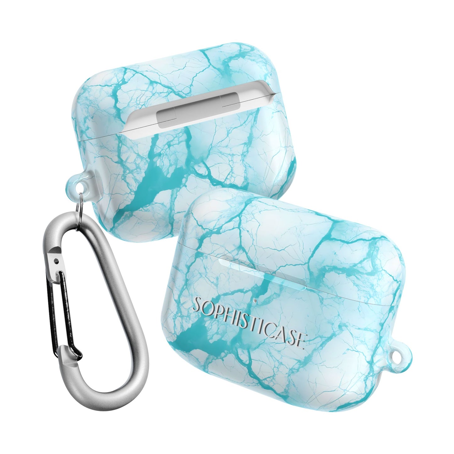 AirPod Cases - Marble Opulence in Aqua