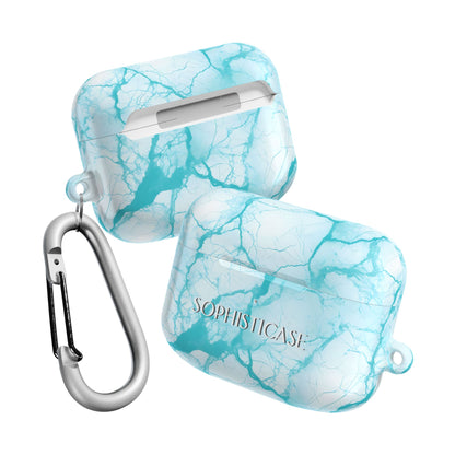 AirPod Cases - Marble Opulence in Aqua