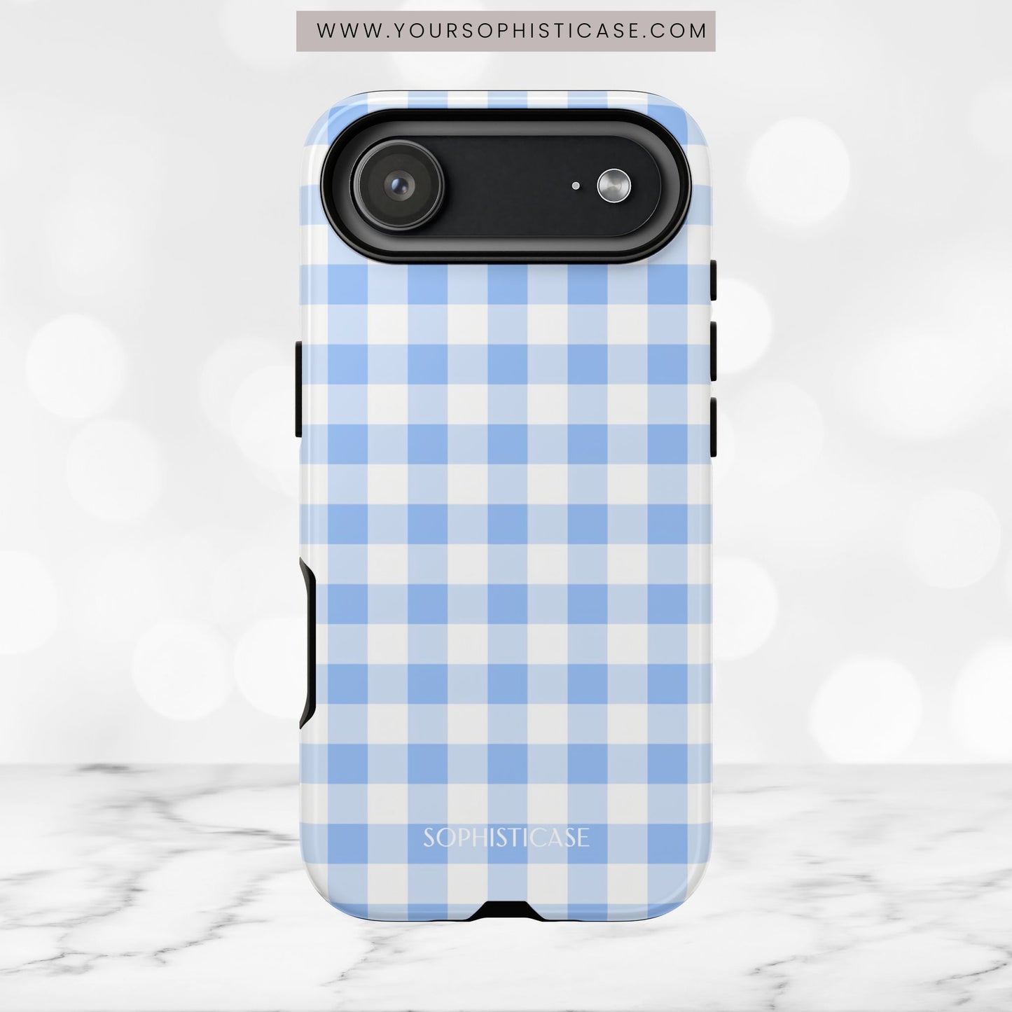 Gingham in Blue - Tough Phone Case