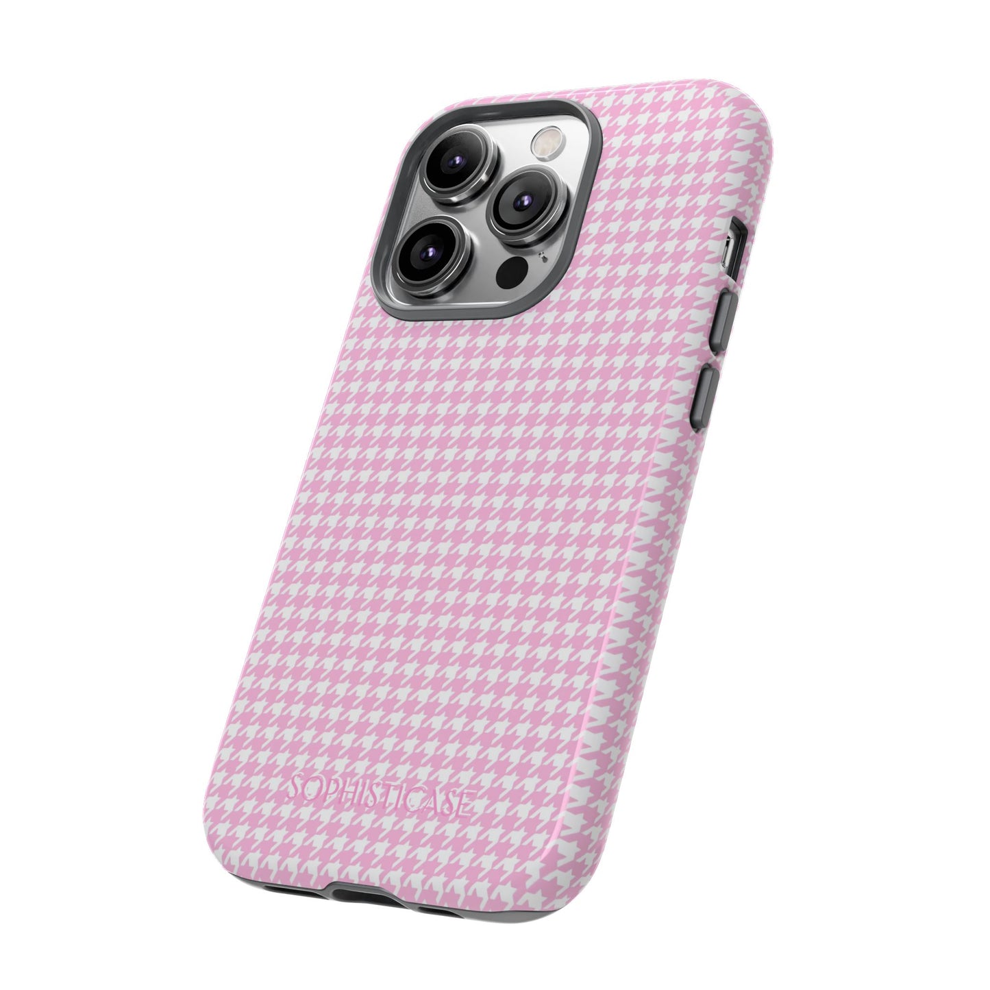 Houndstooth in Pink - Protective Phone Case for iPhone