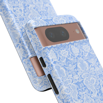 Luxe Lace in Blue - Tough Phone Case