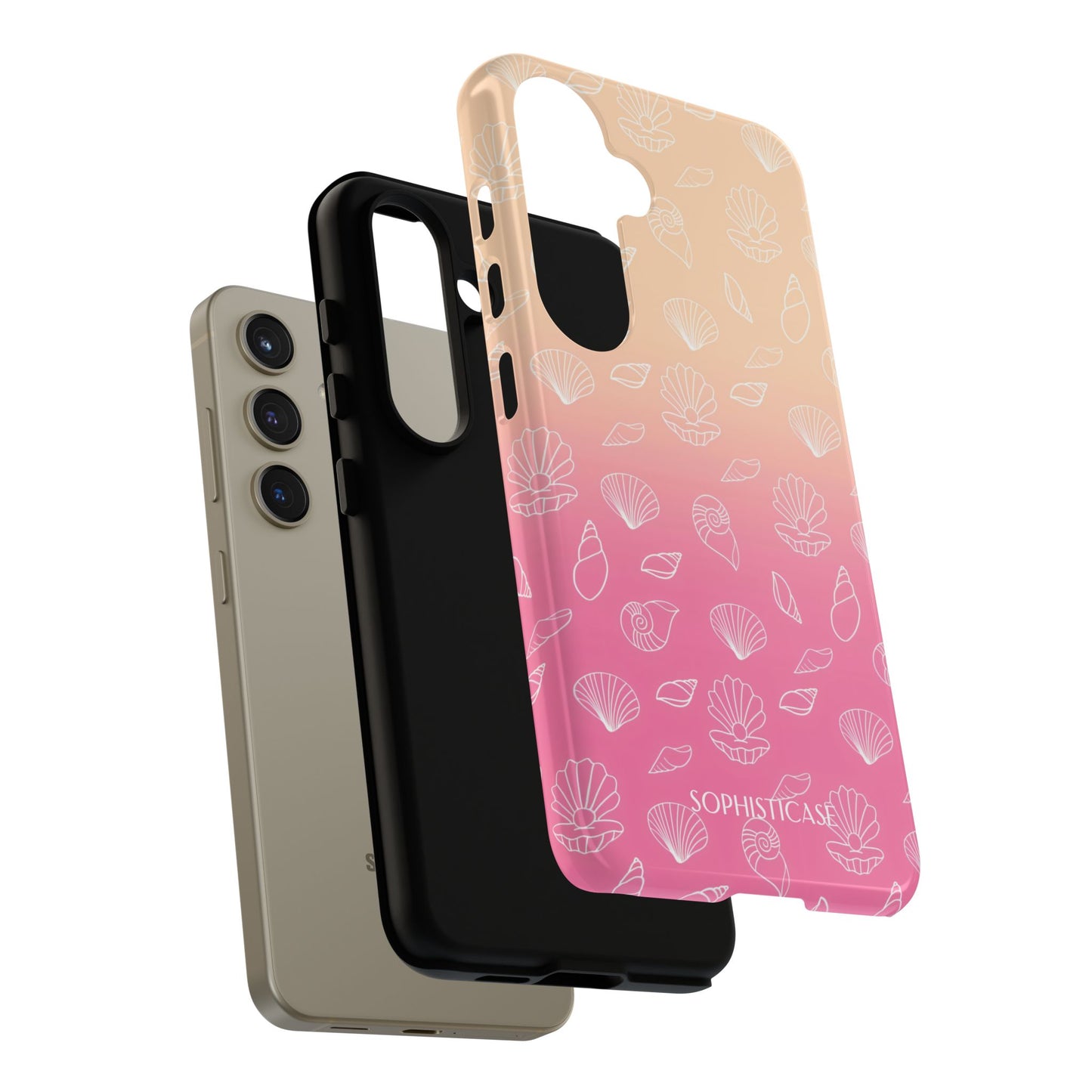 Seashell Society in Sandy Pink Sunset - iPhone Case, Samsung Galaxy Case, Google Pixel Case
