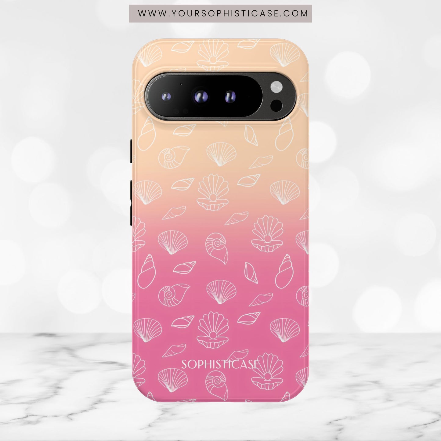 Seashell Society in Sandy Pink Sunset - iPhone Case, Samsung Galaxy Case, Google Pixel Case